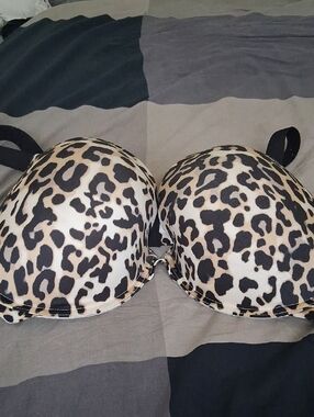 Secret Treasures Leopard Print Bra in Beige and Black